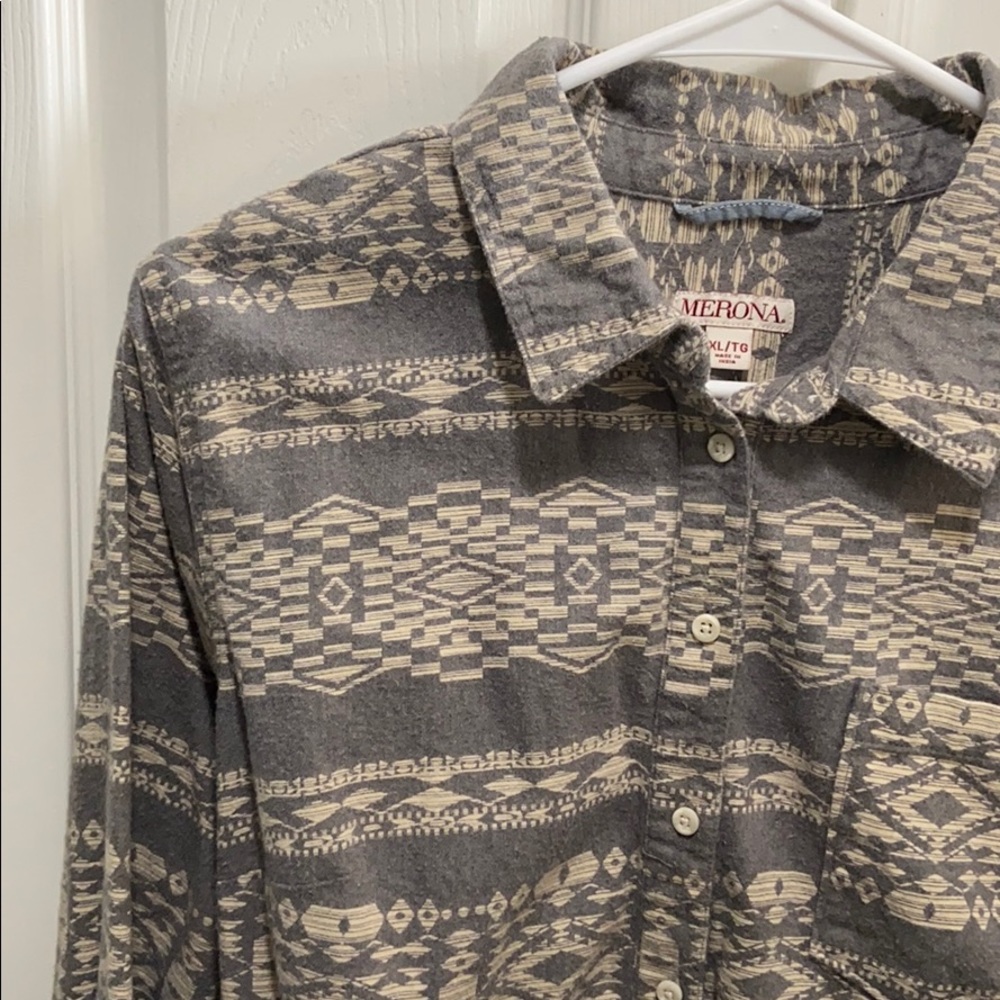Merona Pullover Button Down Flannel - image 4